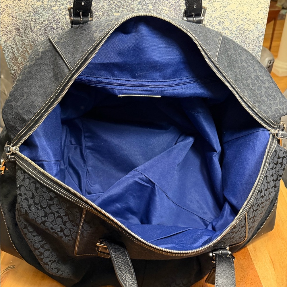 Coach Black Signature Canvas Travel Duffel Bag - Picture 13 of 15